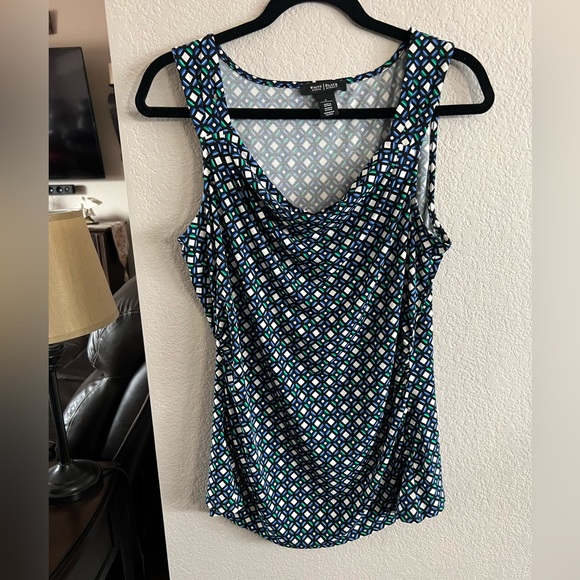 White House Black Market Tops - White House Black Market Blouse Sleeveless Blue/Green design Size Large